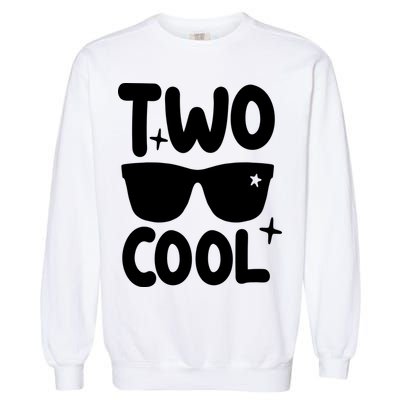 Two Cool 2nd Birthday Gift 2 Year Old Boy Second Bday Garment-Dyed Sweatshirt