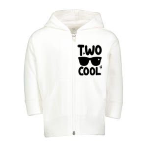 Two Cool 2nd Birthday Gift 2 Year Old Boy Second Bday Toddler Zip Fleece Hoodie