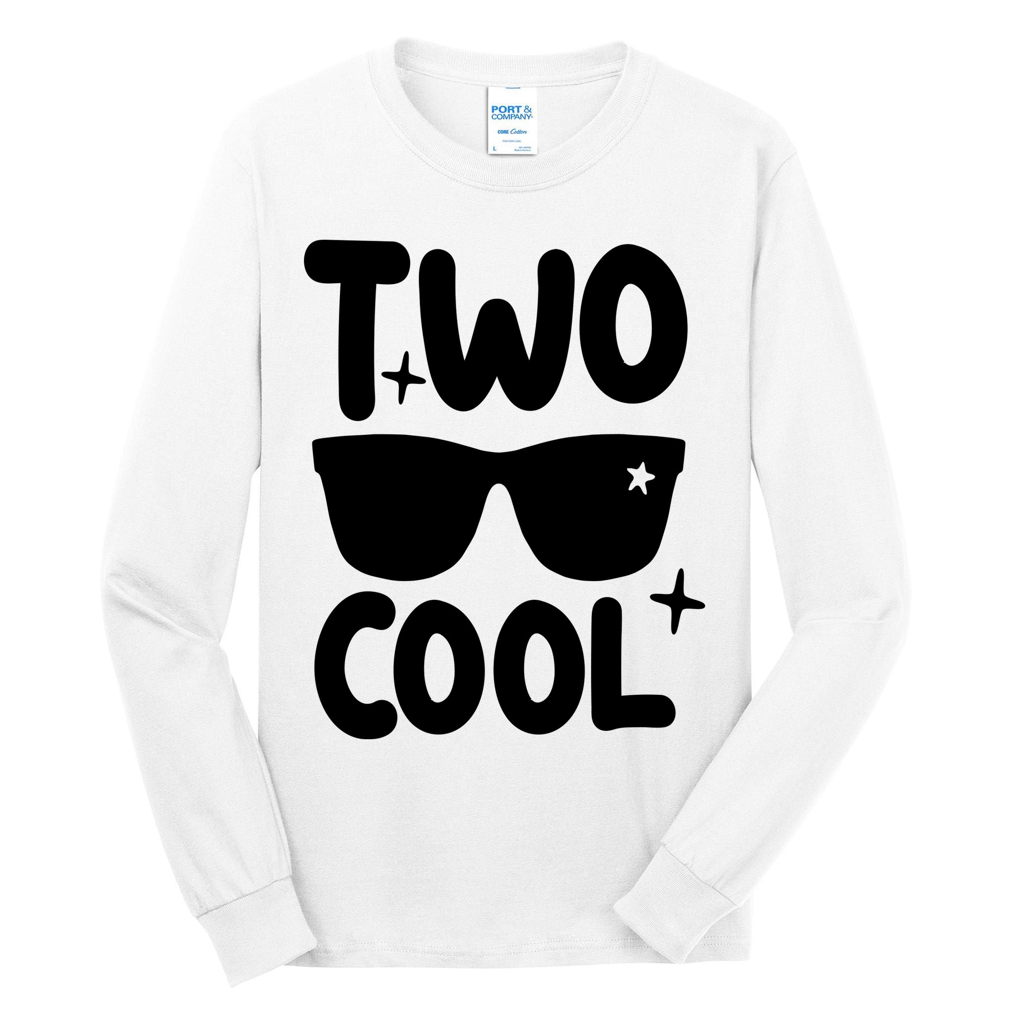 Two Cool 2nd Birthday Gift 2 Year Old Boy Second Bday Tall Long Sleeve T-Shirt