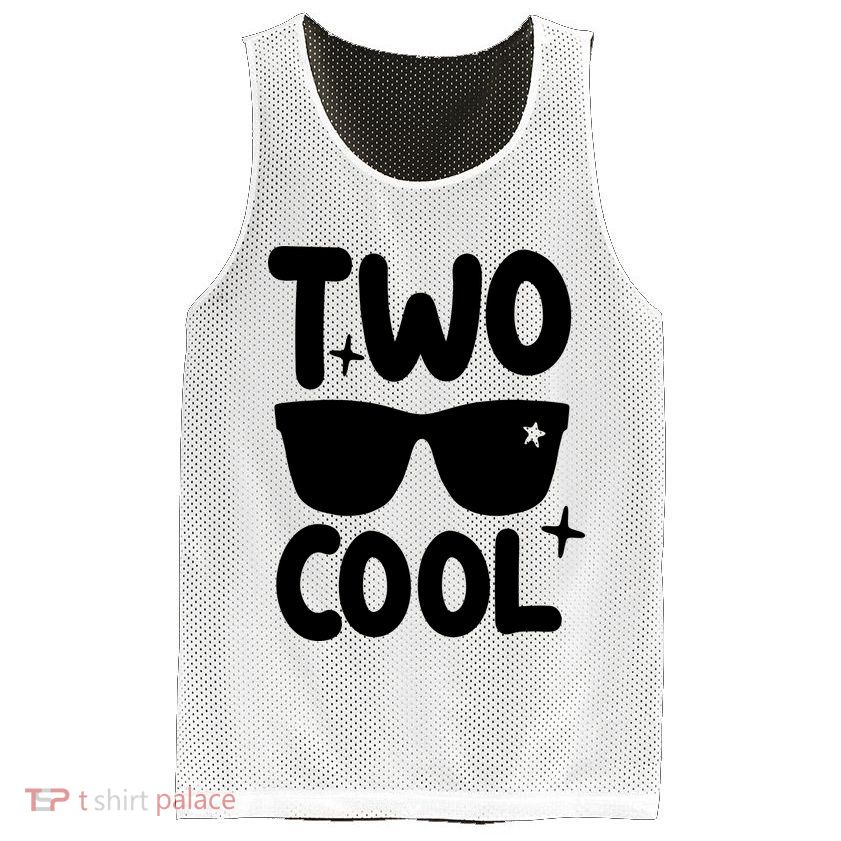 Two Cool 2nd Birthday Gift 2 Year Old Boy Second Bday Mesh Reversible Basketball Jersey Tank