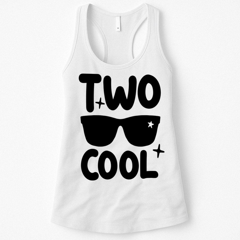 Two Cool 2nd Birthday Gift 2 Year Old Boy Second Bday Womens Tank Top