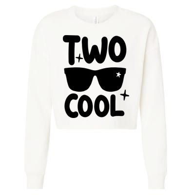 Two Cool 2nd Birthday Gift 2 Year Old Boy Second Bday Cropped Pullover Crew