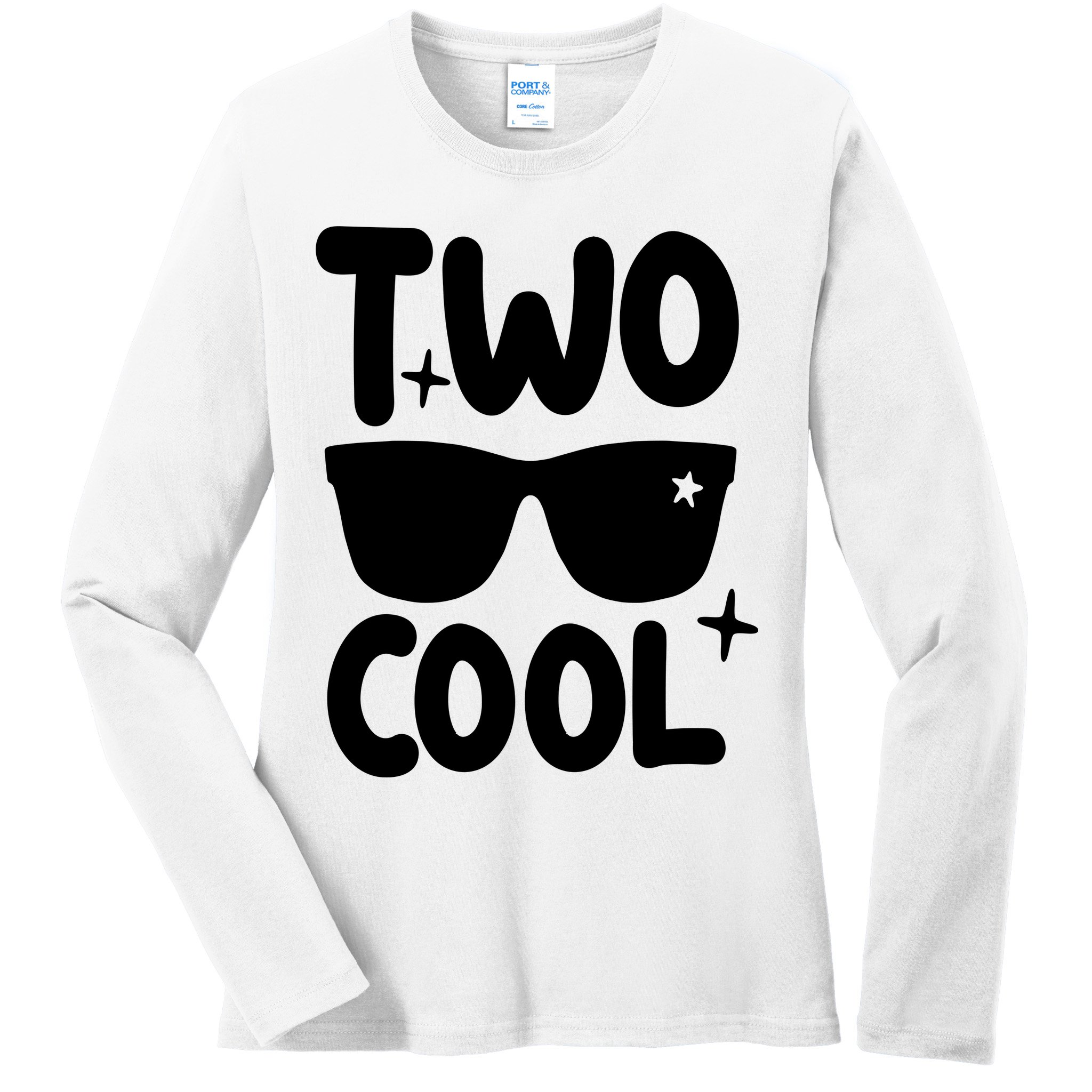 Two Cool 2nd Birthday Gift 2 Year Old Boy Second Bday Ladies Long Sleeve Shirt