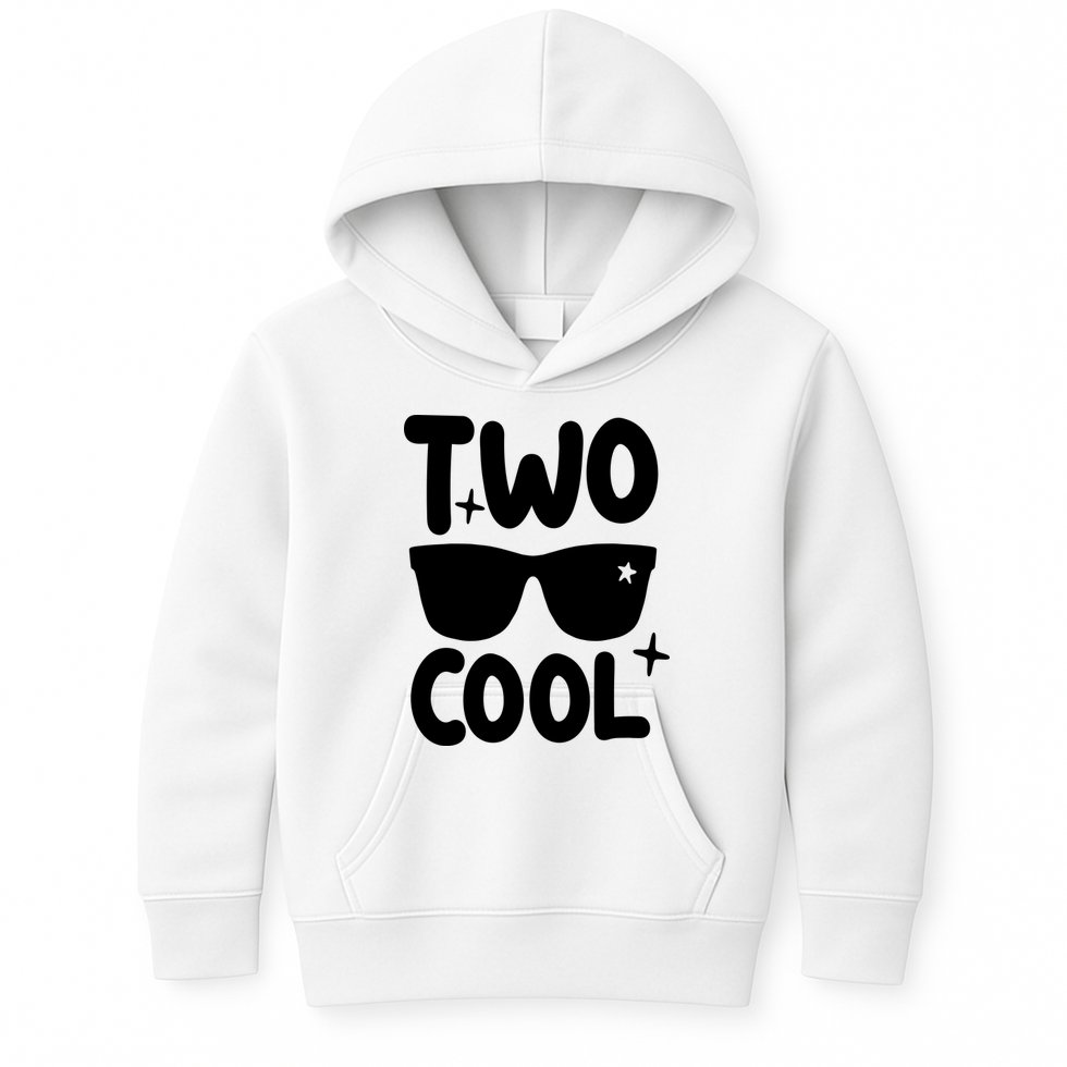 Two Cool 2nd Birthday Gift 2 Year Old Boy Second Bday Kids Hoodie