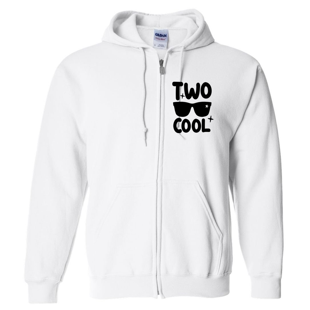 Two Cool 2nd Birthday Gift 2 Year Old Boy Second Bday Full Zip Hoodie