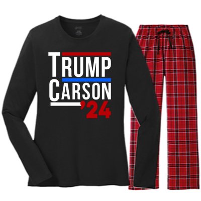 Trump Carson 2024 Women's Long Sleeve Flannel Pajama Set 