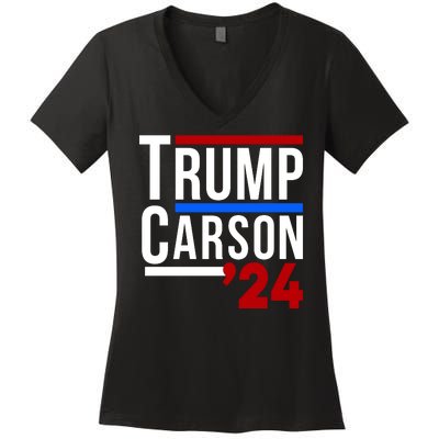 Trump Carson 2024 Women's V-Neck T-Shirt