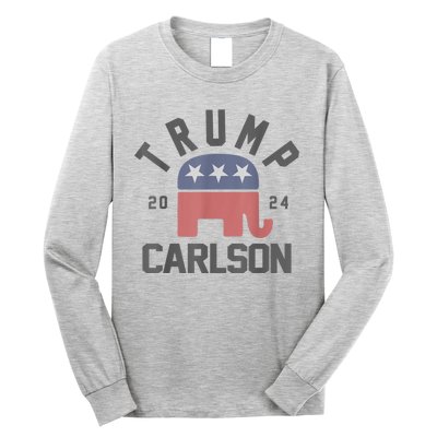 Trump Carlson 2024 President Election Pro America US Flag Long Sleeve Shirt