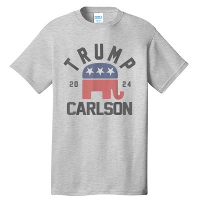 Trump Carlson 2024 President Election Pro America US Flag Tall T-Shirt