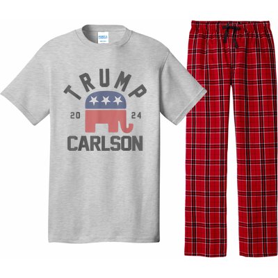 Trump Carlson 2024 President Election Pro America US Flag Pajama Set