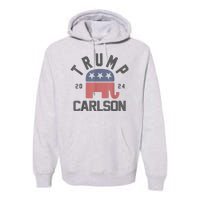 Trump Carlson 2024 President Election Pro America US Flag Premium Hoodie