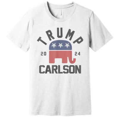 Trump Carlson 2024 President Election Pro America US Flag Premium T-Shirt