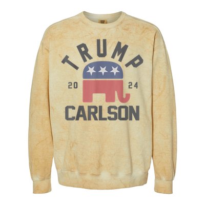 Trump Carlson 2024 President Election Pro America US Flag Colorblast Crewneck Sweatshirt