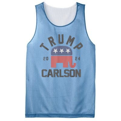 Trump Carlson 2024 President Election Pro America US Flag Mesh Reversible Basketball Jersey Tank