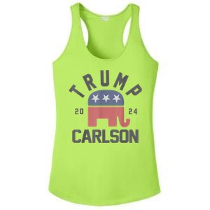 Trump Carlson 2024 President Election Pro America US Flag Ladies PosiCharge Competitor Racerback Tank