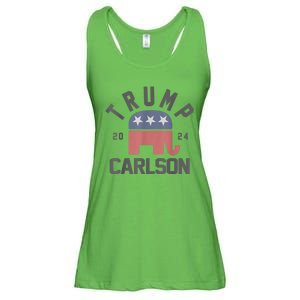 Trump Carlson 2024 President Election Pro America US Flag Ladies Essential Flowy Tank