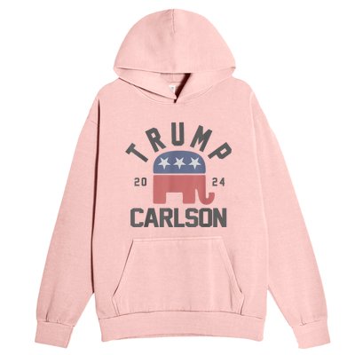 Trump Carlson 2024 President Election Pro America US Flag Urban Pullover Hoodie