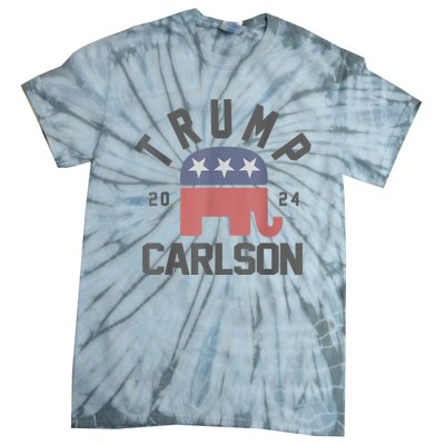 Trump Carlson 2024 President Election Pro America US Flag Tie-Dye T-Shirt