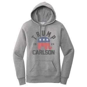 Trump Carlson 2024 President Election Pro America US Flag Women's Pullover Hoodie