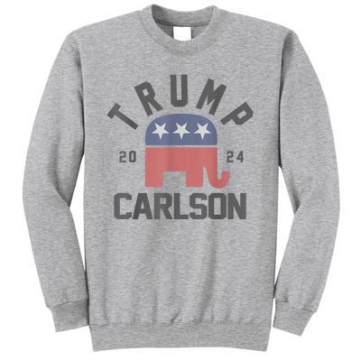 Trump Carlson 2024 President Election Pro America US Flag Tall Sweatshirt