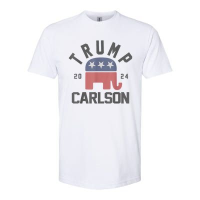 Trump Carlson 2024 President Election Pro America US Flag Softstyle CVC T-Shirt