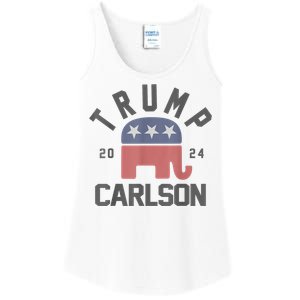 Trump Carlson 2024 President Election Pro America US Flag Ladies Essential Tank