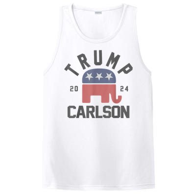 Trump Carlson 2024 President Election Pro America US Flag PosiCharge Competitor Tank