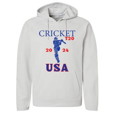 T20 Cricket 2024 Usa Performance Fleece Hoodie