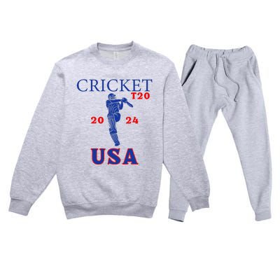 T20 Cricket 2024 Usa Premium Crewneck Sweatsuit Set