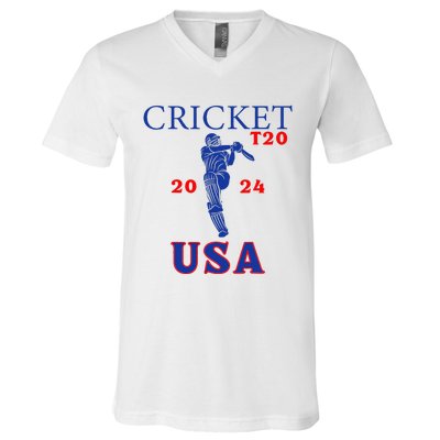 T20 Cricket 2024 Usa V-Neck T-Shirt