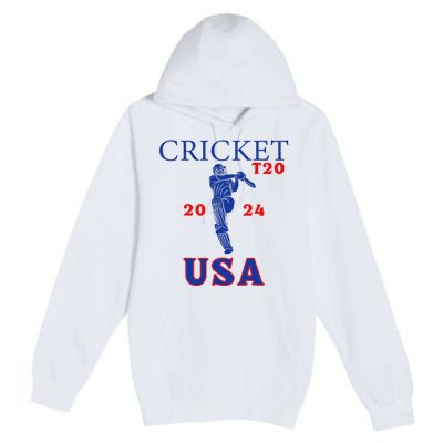 T20 Cricket 2024 Usa Premium Pullover Hoodie