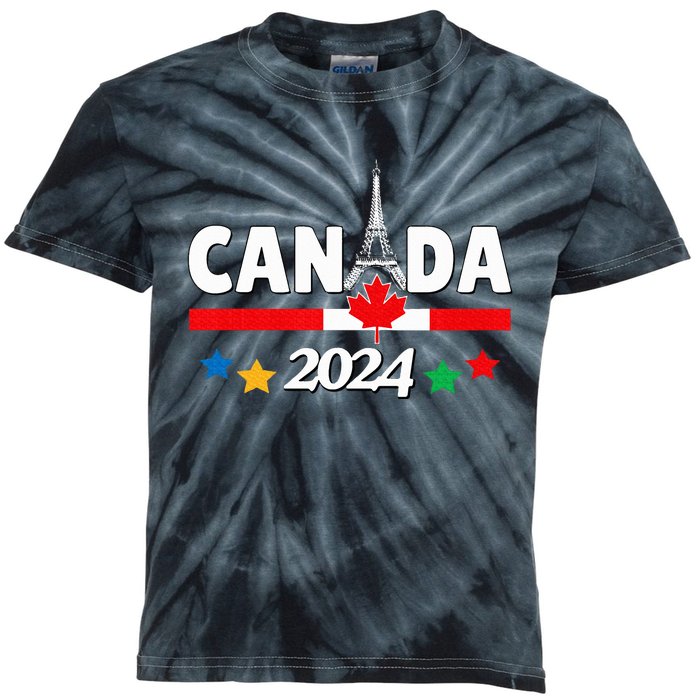 Team Canada 2024 Paris Sport Games Kids Tie-Dye T-Shirt