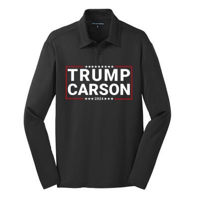 Trump Carson 2024 For President Vp Republican Election Silk Touch Performance Long Sleeve Polo