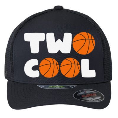 Two Cool 2nd Birthday Basketball Themed 2 Year Old Flexfit Unipanel Trucker Cap