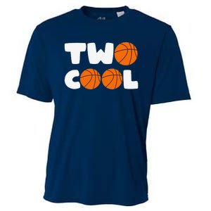 Two Cool 2nd Birthday Basketball Themed 2 Year Old Cooling Performance Crew T-Shirt