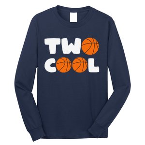 Two Cool 2nd Birthday Basketball Themed 2 Year Old Long Sleeve Shirt