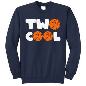 Two Cool 2nd Birthday Basketball Themed 2 Year Old Sweatshirt