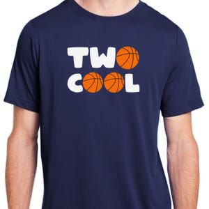 Two Cool 2nd Birthday Basketball Themed 2 Year Old Adult ChromaSoft Performance T-Shirt