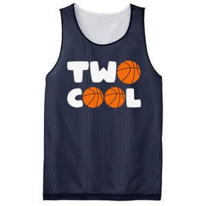 Two Cool 2nd Birthday Basketball Themed 2 Year Old Mesh Reversible Basketball Jersey Tank