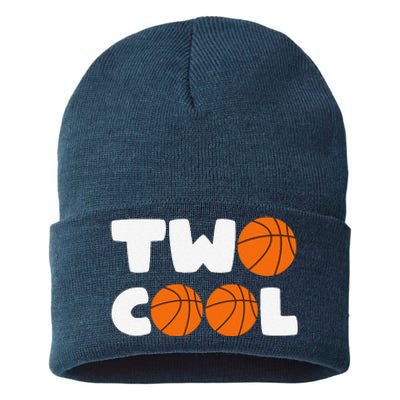 Two Cool 2nd Birthday Basketball Themed 2 Year Old Sustainable Knit Beanie