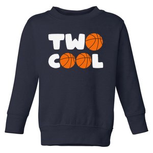 Two Cool 2nd Birthday Basketball Themed 2 Year Old Toddler Sweatshirt