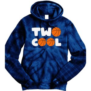 Two Cool 2nd Birthday Basketball Themed 2 Year Old Tie Dye Hoodie