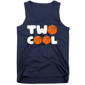 Two Cool 2nd Birthday Basketball Themed 2 Year Old Tank Top