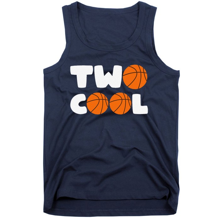 Two Cool 2nd Birthday Basketball Themed 2 Year Old Tank Top