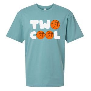 Two Cool 2nd Birthday Basketball Themed 2 Year Old Sueded Cloud Jersey T-Shirt