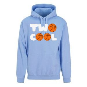 Two Cool 2nd Birthday Basketball Themed 2 Year Old Unisex Surf Hoodie