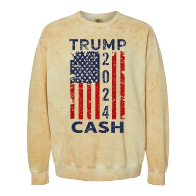 Trump Cash 2024 President Trump Supporter Reelection Colorblast Crewneck Sweatshirt