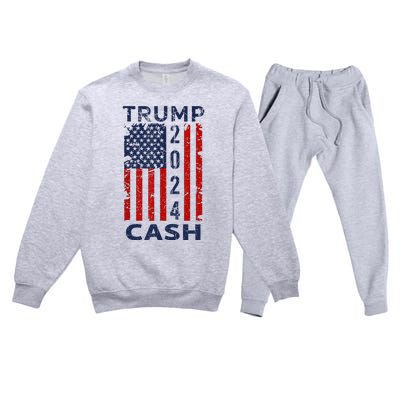 Trump Cash 2024 President Trump Supporter Reelection Premium Crewneck Sweatsuit Set