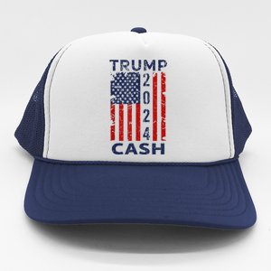 Trump Cash 2024 President Trump Supporter Reelection Trucker Hat