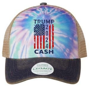 Trump Cash 2024 President Trump Supporter Reelection Legacy Tie Dye Trucker Hat